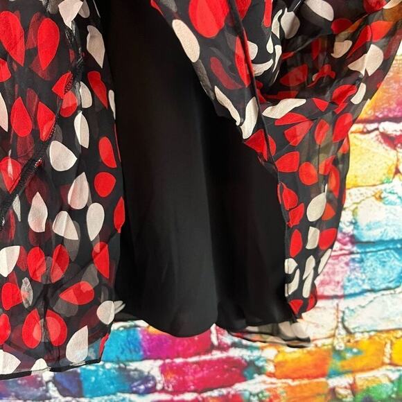 Diane Von Furstenberg Fleurette Silk Mini Dress Butterfly Sleeves Size 4 - Picture 8 of 8